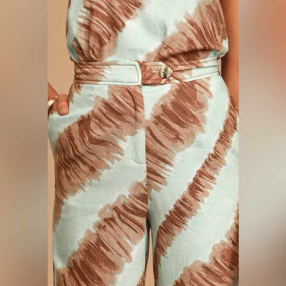 Anthropologie SET Camille Tie-Dye High-Waisted Culottes + Tie-Back Crop Top | M - Picture 9 of 16